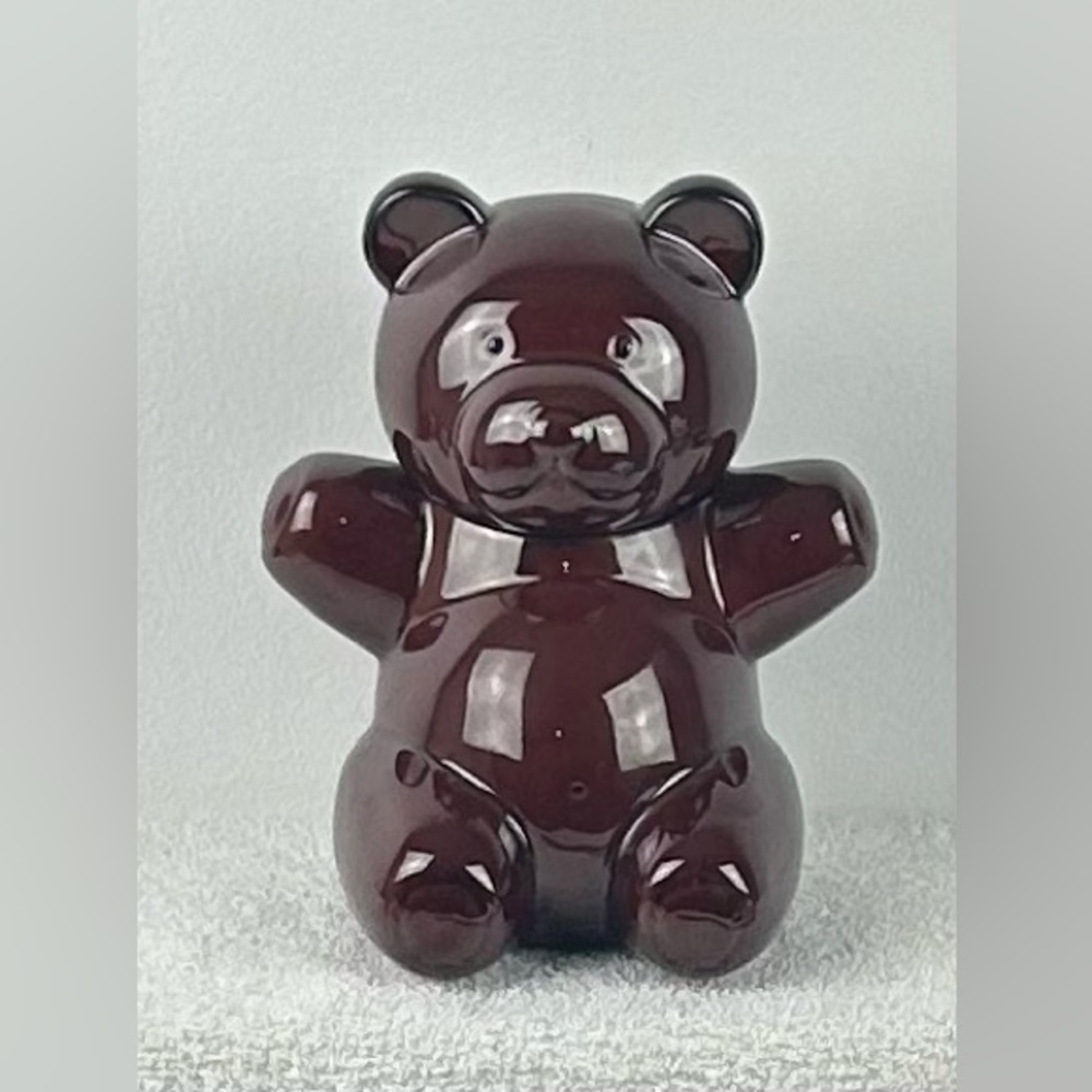 VTG Aramis Glossy Brown Teddy Bear Ceramic Cookie Jar
